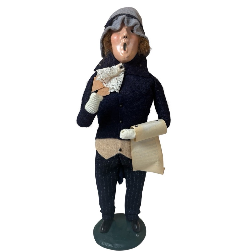 1985 BYERS Choice CarolersVictorian Man with Sheet Music  Signed‎ / Dated